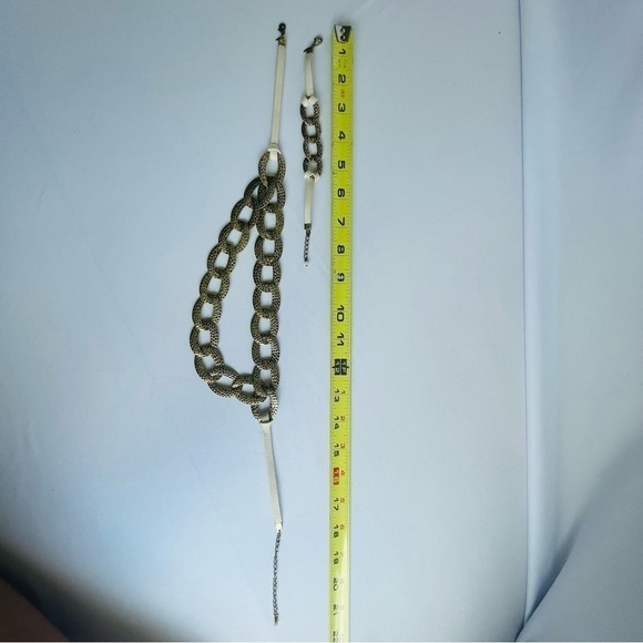 Necklace & Bracelet Set - Avon Western Stars Hammered Brass Links - Picture 12 of 12